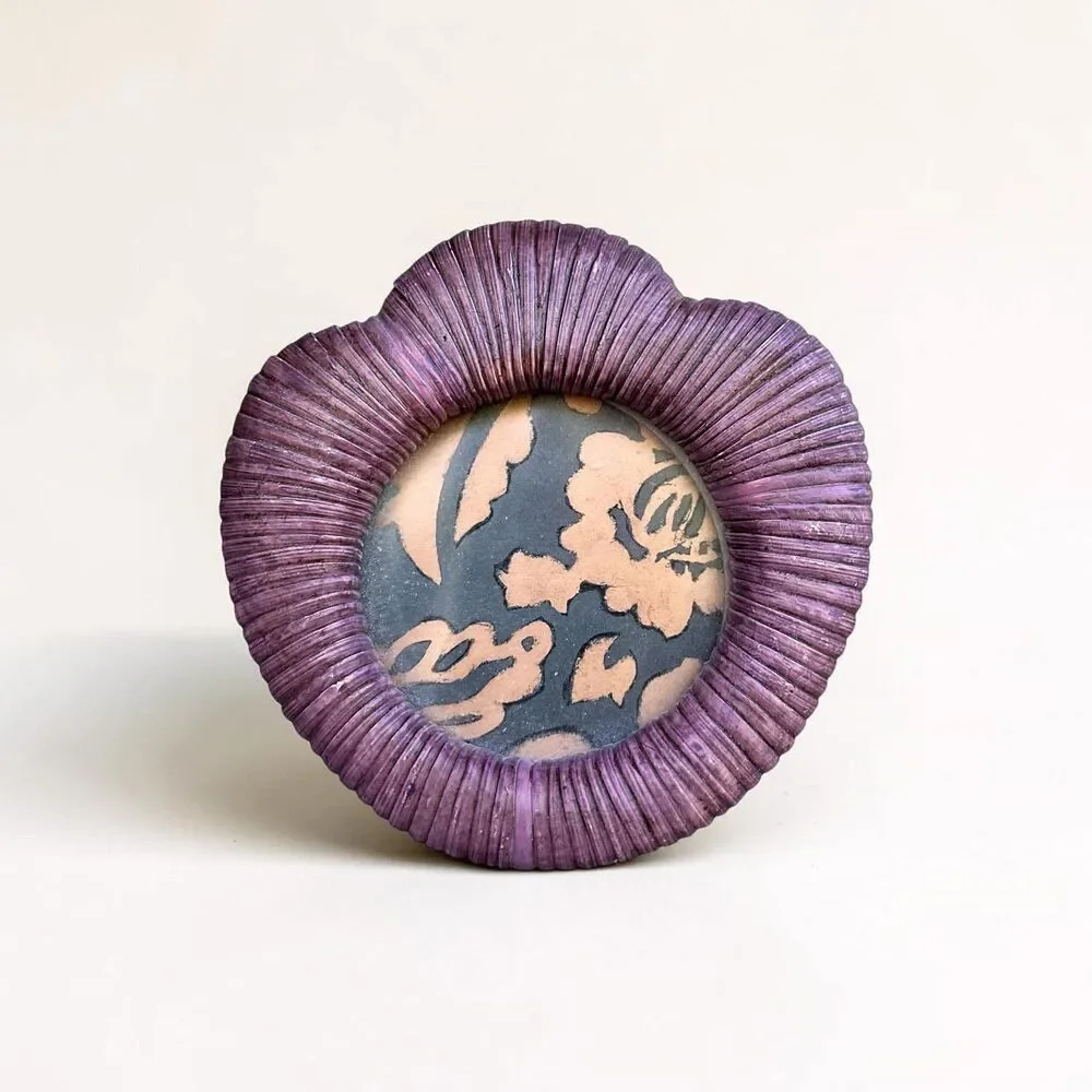 Vintage Charpente Purple Flower Picture Frame, 4.5